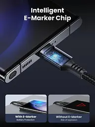 Кабель зарядний UGREEN USB C to USB C Charger Cable 100 W кабель для швидкого заряджання 2 м Black (US555) - мініатюра 4