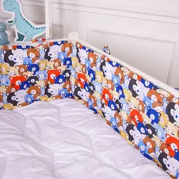 Суцільний борт в ліжечко MirSon Kids Time 20-0032 Colored bears 30х180 см (2200009664847) - мініатюра 2