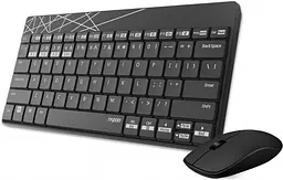 Комплект (клавіатура + миша) Rapoo 8000M wireless black (63920) [45023] - мініатюра 2