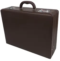 Кейс дипломат із еко шкіри Portfolio Коричневий 44х33х13 см - мініатюра 1