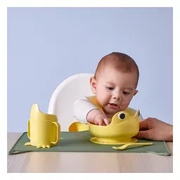 Набір дитячого посуду IKEA 4 предмети жовтий для годування дітей - мініатюра 3