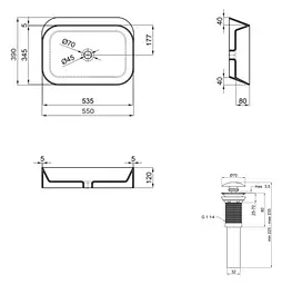 Раковина накладна Qtap Scorpio 550x390x120 White з донним клапаном QT14112243WN48463 - мініатюра 7