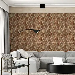 Панель стінова Sticker Wall 3D 700х700х4мм Ромби коричневі вінтаж SW-00002007 - мініатюра 5