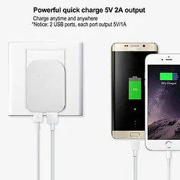 Aulola TH31 5 В / 2.4A 2 порти Подвійна мережа USB Британський адаптер зарядного пристрою для штекерів - мініатюра 4