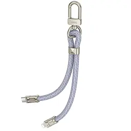 Дата кабель-шнурок Hoco GH5 Elegant Type-C to Lightning (0.21m) Denim Blue - мініатюра 3