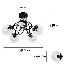 Люстра кульки модерн Levistella 7529910-5 BK+CL - мініатюра 2
