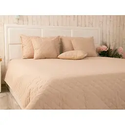 Покривало Руно двостороннє декоративне Velour Beige ромб 220х240 см бежеве - мініатюра 9