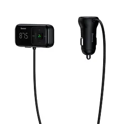 Трансмітер модулятор адаптер авто BASEUS S-16 Wireless MP3 Car Charger T typed 2USB - мініатюра 7