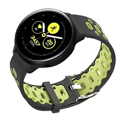 Спортивний ремінець Primo Perfor Classic для годинника Samsung Galaxy Watch Active/Active 2 Black Green - мініатюра 2