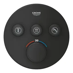 Душова система прихованого монтажу з термостатом Grohe Grohtherm Smartcontrol New Tempesta 250 UA26415SC10, Чорний матовий - мініатюра 7