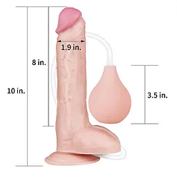 Великий фалоімітатор LoveToy Squirt Extreme що кінчає 25.4 см тілесний - мініатюра 3