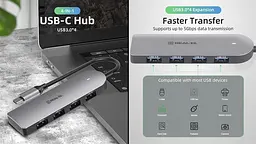 USB-хаб Real-el CQ-415 USB Type-C 4-в-1 - миниатюра 7