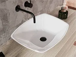 Умивальник Miraggio LEX S (0002014) Miramarble, Глянцевий, Накладний, Білий - мініатюра 7