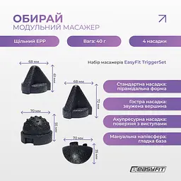 Набір масажерів для МФР EasyFit TriggerSet (4 шт.) - мініатюра 3