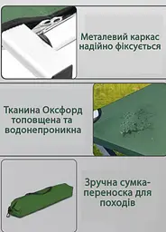 Ліжко - Розкладачка туристичне 190*60 см з поліестеру Оксфорд 900  - мініатюра 4
