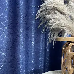 Льняні штори синього кольору з ефектом битого скла 2шт. 150х270 на тасьмі ALBO pbe0052958 - мініатюра 9