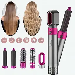 Стайлер фен-щітка 5 в 1 EM Hot Air Styler Мультистайлер для різних типів волосся завивки укладання волосся та надання об'єму HAIR BRUSH з Чохлом - мініатюра 6