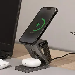 Бездротовий зарядний пристрій Proove Titan Volt 3in1 Gray (WSTV15000003) - мініатюра 7