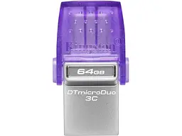 USB флеш накопичувач Kingston 64 GB DataTraveler microDuo 3C (DTDUO3CG3/64GB) - мініатюра 2