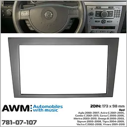 Перехідна рамка Opel Agila, Combo, Corsa, Meriva, Omega, Signum, Tigra, Vectra, Vivaro AWM 781-07-107 - мініатюра 6