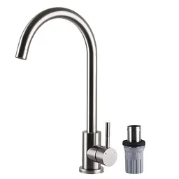 Змішувач для кухні EcoMIX Alpen AISI-203S-WH 000024959 Нержавіюча сталь