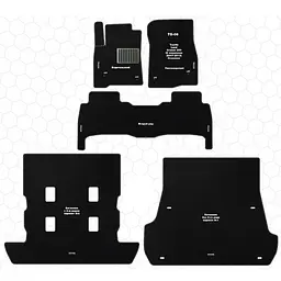 Килимки в салон Екошкіра для Toyota Land Cruiser (UZJ 200) 2015-2021 Чорні 5 шт (Rombus) - мініатюра 4