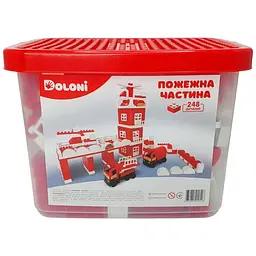 Конструктор Пожежна частина Doloni 013888/01 в пластиковому боксі 248 деталей
