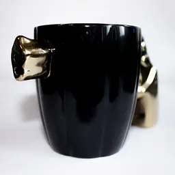 Чорна подарункова чашка великий кухоль чайний чоловічий Ceramic MAG 350 мл - мініатюра 3