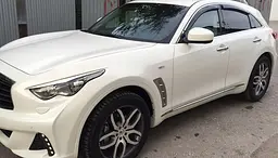 Дефлектори вікон вітровики для Infiniti FX35/50/QX70 2009- 4дв Хром молдинг - мініатюра 3