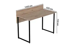 Комп'ютерний стіл Ferrum-decor Скай 75x100x60 чорний ДСП Дуб Сан-Марино 16мм (FRD-103614) - мініатюра 2