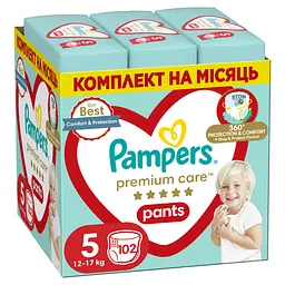 Подгузники-трусики Pampers Premium Care Pants Junior 5 (12-17 кг) 102 шт.