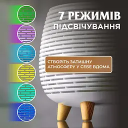 Зволожувач повітря аромадифузор з підсвічуванням 400 мл, білий Holdmay HPKP7049W - мініатюра 8