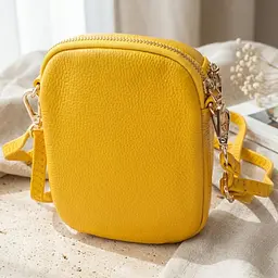 Модна сумка для жінок із м'якої натуральної шкіри Vintage 22342 жовта - мініатюра 4