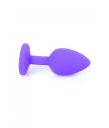 Анальна пробка із кристалом B-Series Jewellery Purple Silikon Plug Small Red Diamond, 7х2.7 см, фіолетовий з червоним - мініатюра 6
