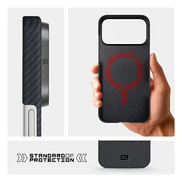 Чехол ArmorStandart BlackIcon Aramid Twill MagCase для Apple iPhone 17 Pro Max Black (ARM90150) - мініатюра 7