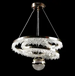 Люстра стельова LED Splendid Ray L152/2, 2 лампи, золота та біла, регульована висота 50-120 см