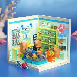 Конструктор JAKI серії "Mini Super Town" - АКВАРІУМНА КРАМНИЧКА КАПІБАР - мініатюра 3