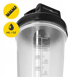 Шейкер спортивний 4FIZJO PRO 650 мл White/Black (P-5905973407007) - мініатюра 7