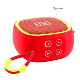 Портативна акумуляторна колонка 5W Bluetooth BT/USB/TF/FM з ремінцем та світломузикою TG 659 червона - мініатюра 2