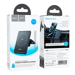 Тримач Hoco Precious magnetic wireless fast charging Car holder HW19 air outlet 15W 4.5-7" - мініатюра 2