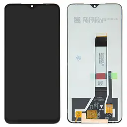 Дисплей для Xiaomi Poco M3, Redmi 9T, чорний, без рамки, Оригінал (переклеєне скло), M2010J19CG