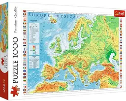 Набір Пазли - (1000 елм.) - "Фізична карта Європи"