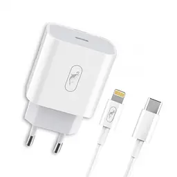 Зарядний пристрій SkyDolphin SC18EL PD2.0 (1USB-С, 3A) Білий (MZP-000156) + кабель Lightning