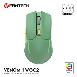 Ігрова бездротова мишка Fantech WGC2 Venom II Vibe RGB 2000 DPI 125Hz Green - мініатюра 2