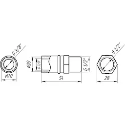 Муфта із зовнішньою різьбою прес APE AP 101 1/2″х20 000001712 - мініатюра 3