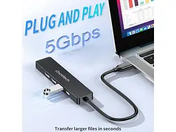 USB-хаб Choetech HUB-M80-BK 5-in-1 Black - мініатюра 6
