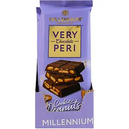 Шоколад молочний Millennium Very Peri з начинкою печивом та арахісом 100 г (947682) - мініатюра 3