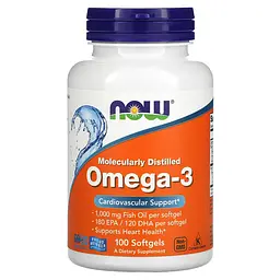 NOW Омега-3 Риб'ячий жир, Omega-3 - 100 софтгель Now Foods