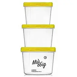 Набір контейнерів НАРОДНИЙ ПРОДУКТ 3шт круглих 0,3х0,5х0,7 70ж