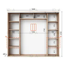 Шафа-купе Idea серія 7 240 x 60 x 210 см Дуб сонома - мініатюра 2